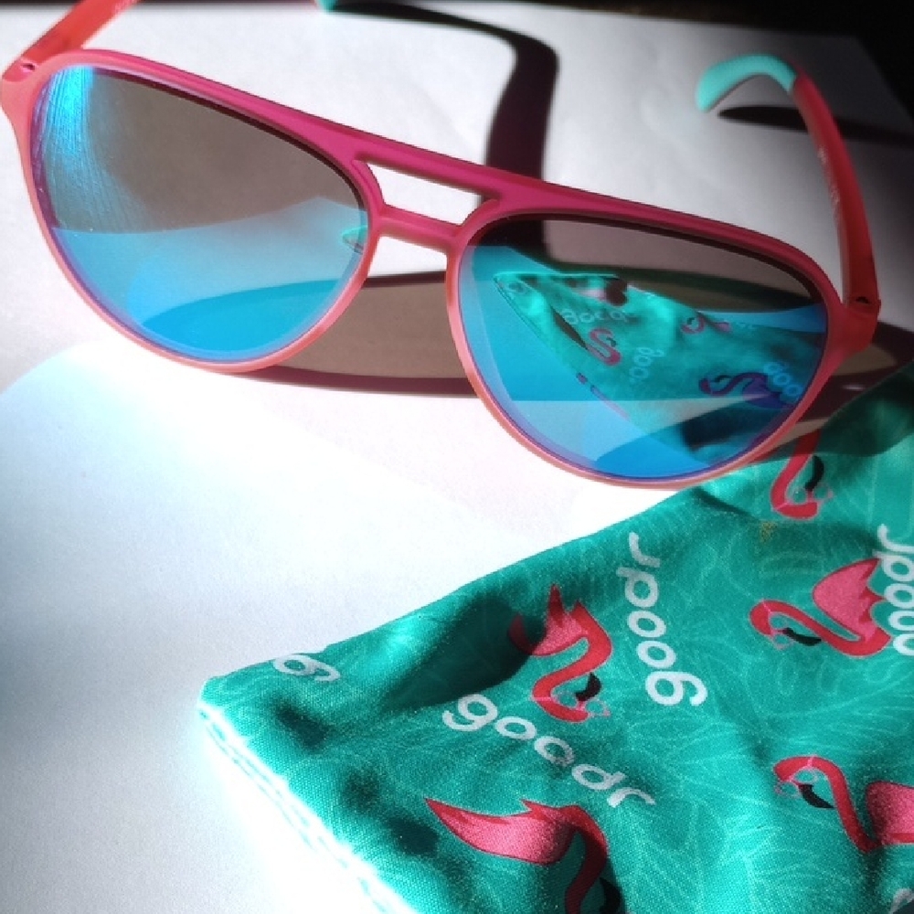 Pink and Blue Aviator Sunglasses